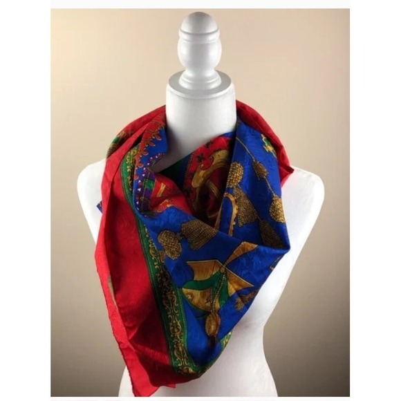 Vintage Scarf Shawl Nutcracker Shield Drums Trumpets Coat Of Arms - Picture 2 of 12